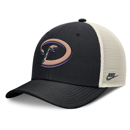 Arizona Diamondbacks Nike Rise Black Adjustable Snapback Trucker Hat product image 1, provided for visual reference and