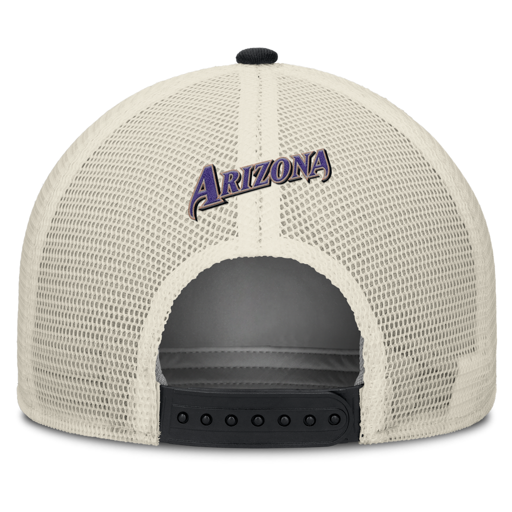 Arizona Diamondbacks Nike Rise Black Adjustable Snapback Trucker Hat product image 4, provided for visual reference and