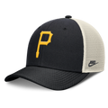 Pittsburgh Pirates Nike Rise Black Adjustable Snapback Trucker Hat product image 1, provided for visual reference and