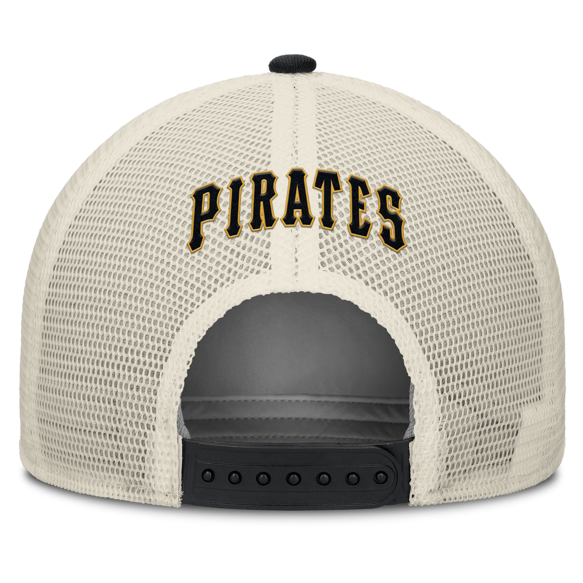 Pittsburgh Pirates Nike Rise Black Adjustable Snapback Trucker Hat product image 4, provided for visual reference and