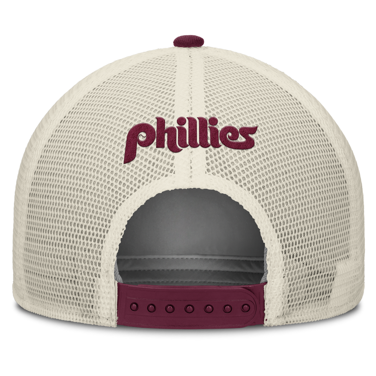 Philadelphia Phillies Nike Rise Maroon Adjustable Snapback Trucker Hat product image 4, provided for visual reference and