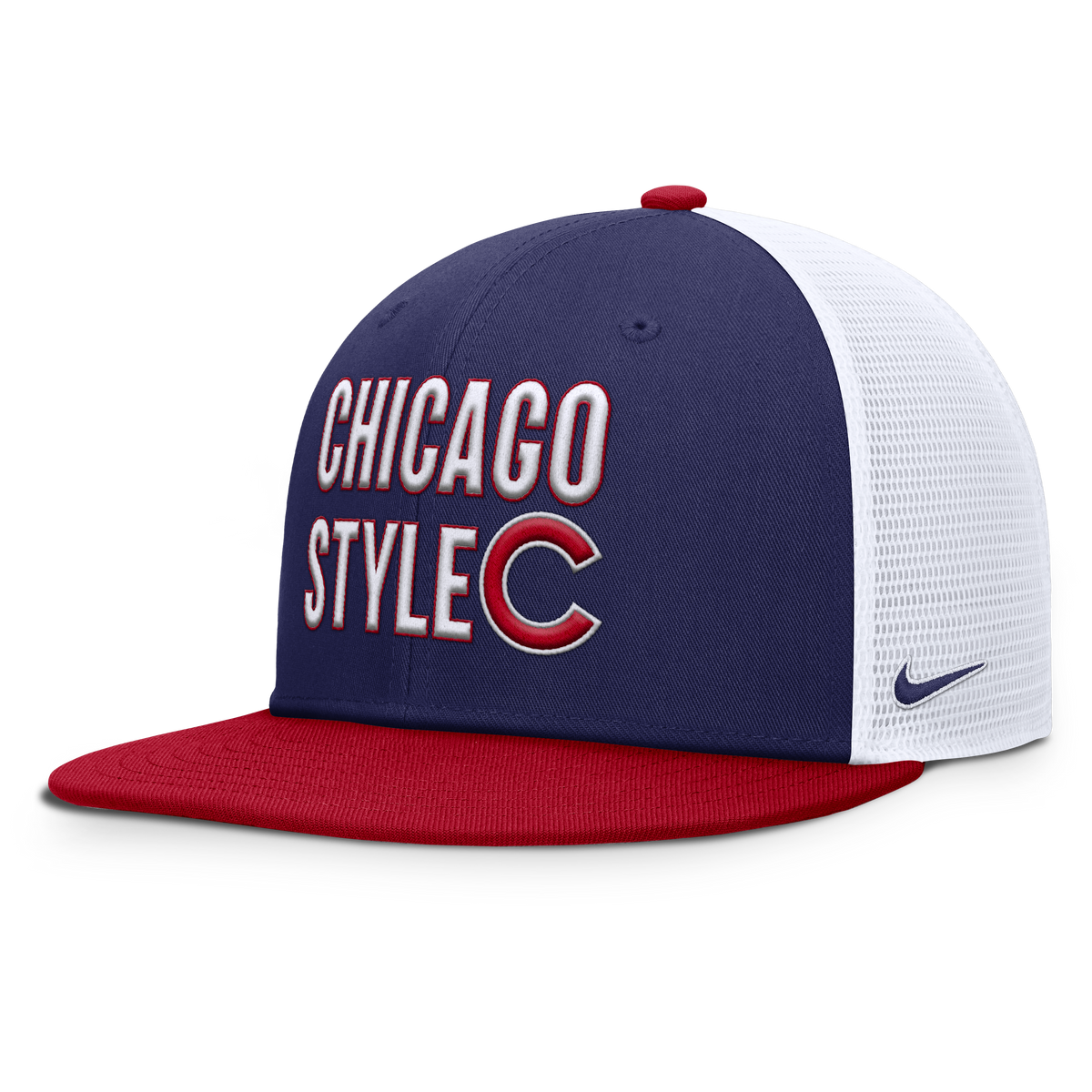 Chicago Cubs Nike Chicago Style Dri-Fit Pro Adjustable Trucker Snapback Hat product image 3, provided for visual reference
