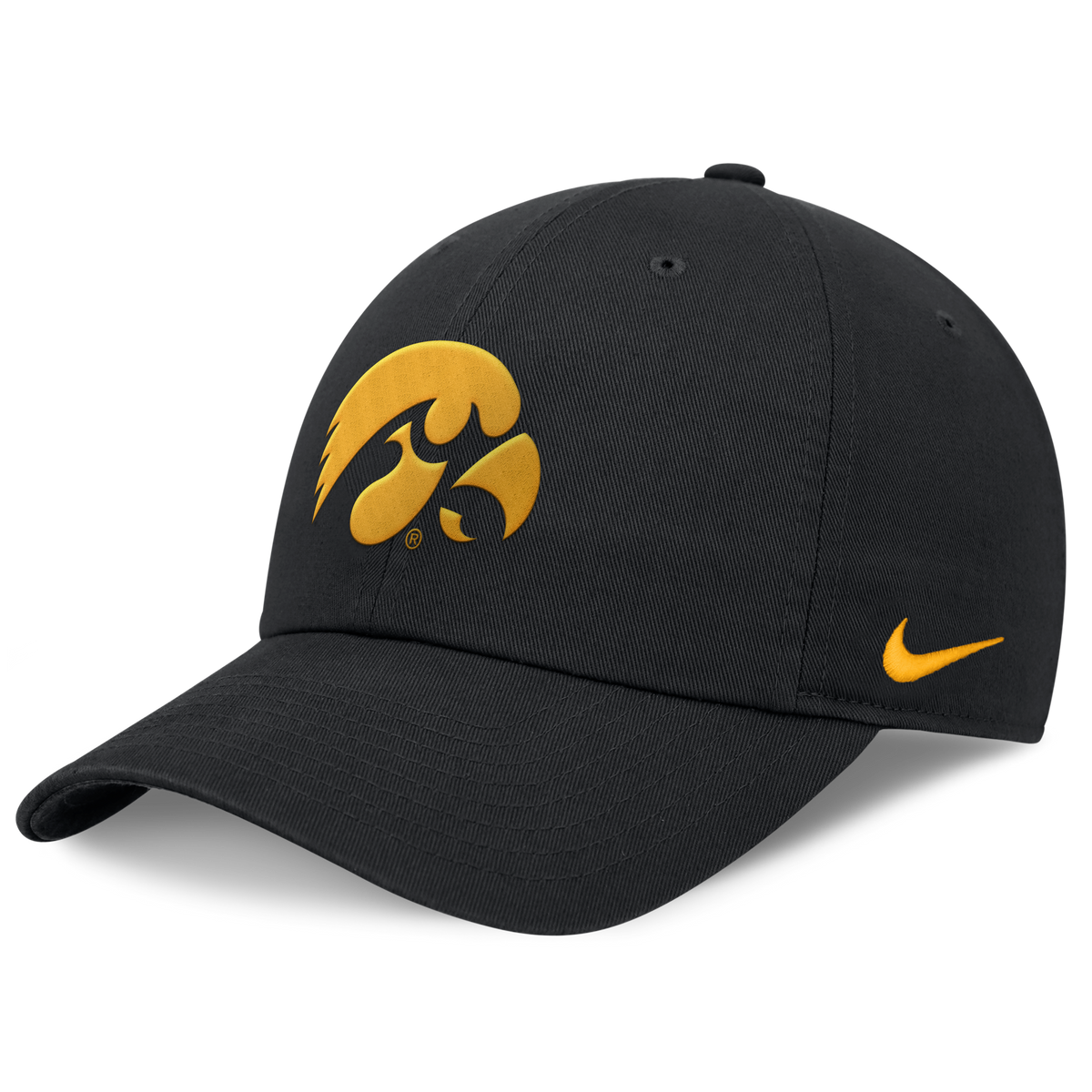 Iowa Hawkeyes Black Nike Club H86 Unstructured Adjustable Hat product image 1, provided for visual reference and product