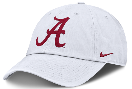 Alabama Crimson Tide Nike White Club Primetime Adjustable Hat product image 1, provided for visual reference and product
