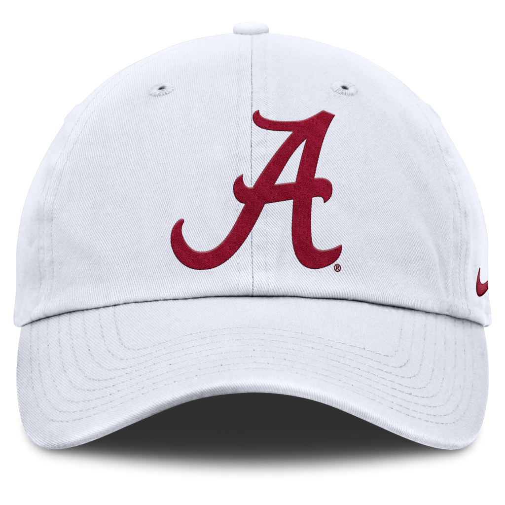 Alabama Crimson Tide Nike White Club Primetime Adjustable Hat product image 2, provided for visual reference and product
