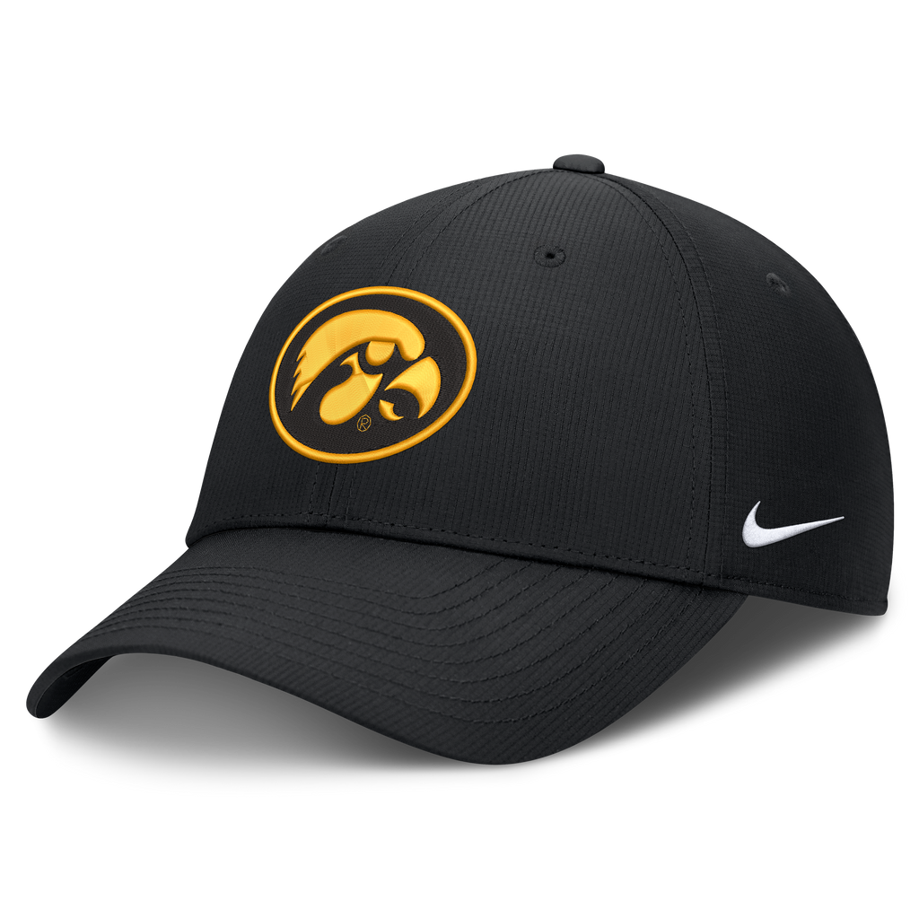 Iowa Hawkeyes Black Nike Club Performance Adjustable Hat-Alt Logo product image 1, provided for visual reference and product