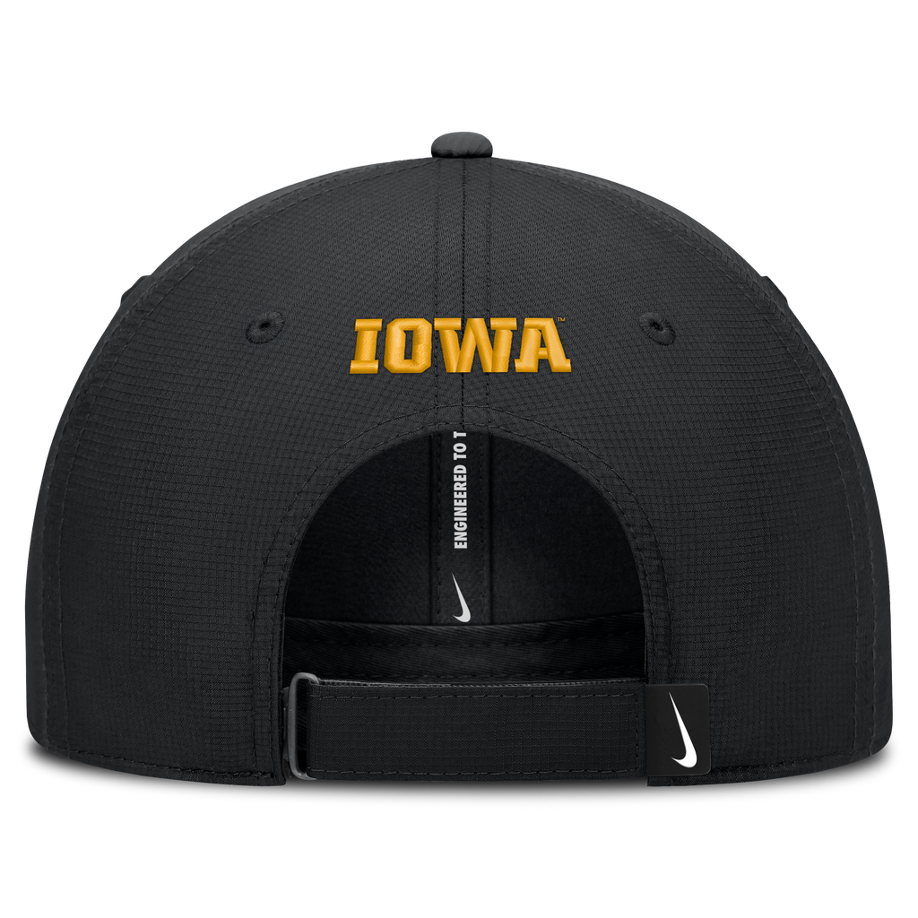 Iowa Hawkeyes Black Nike Club Performance Adjustable Hat-Alt Logo product image 4, provided for visual reference and product