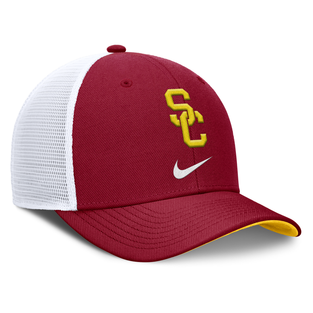 USC Trojans Nike Dri Fit Rise Primetime Structured Adjustable Trucker Hat product image 3, provided for visual reference and