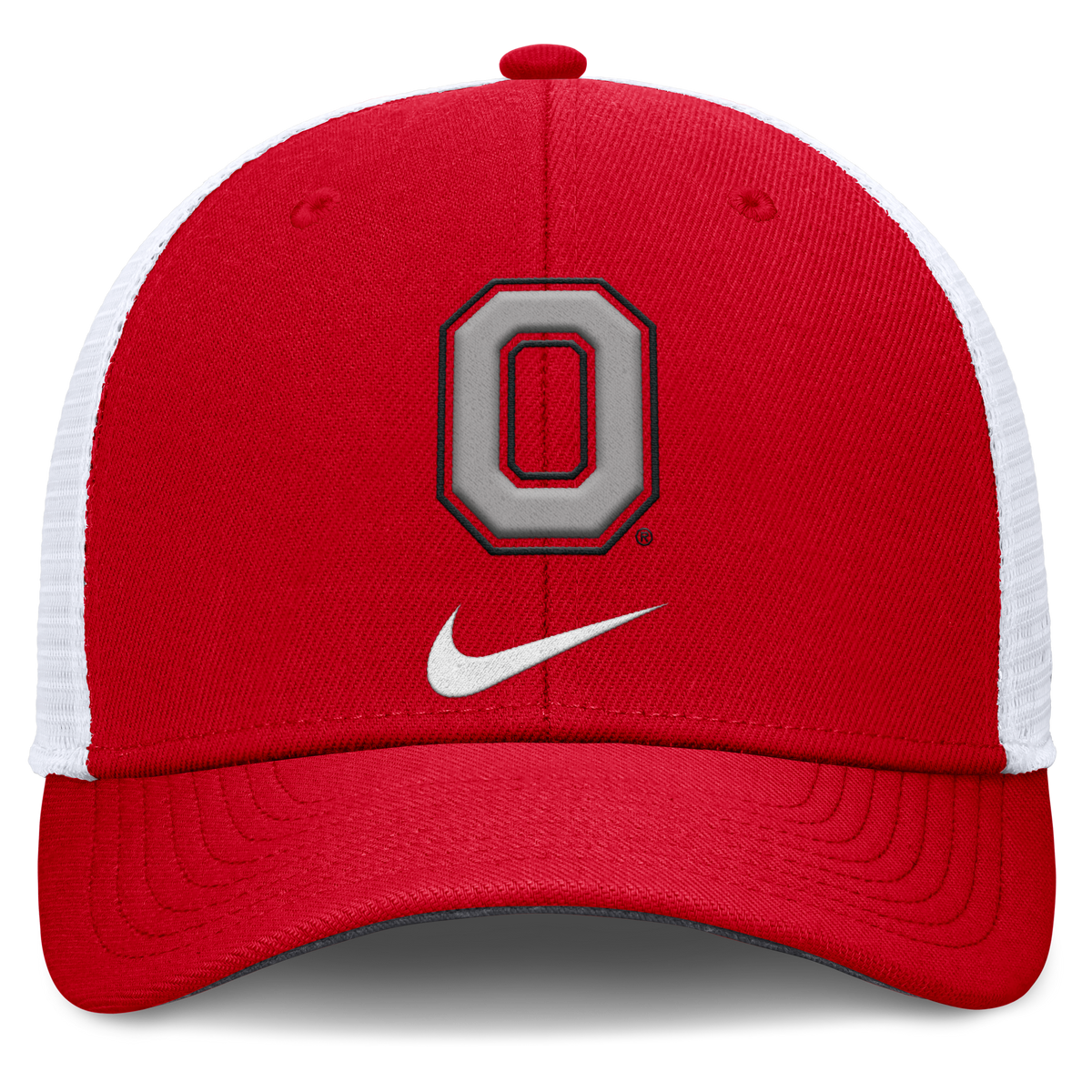 Ohio State Buckeyes Nike Rise Red Adjustable Snapback Trucker Hat product image 2, provided for visual reference and product