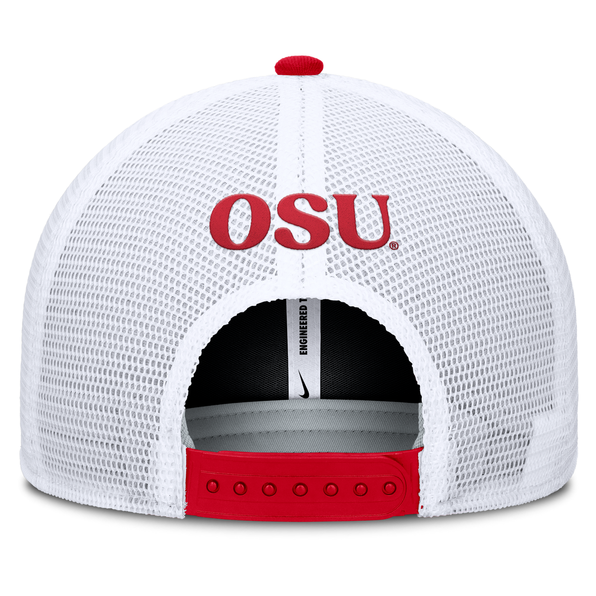 Ohio State Buckeyes Nike Rise Red Adjustable Snapback Trucker Hat product image 4, provided for visual reference and product