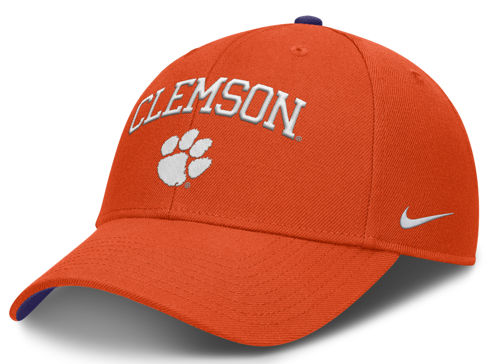 Clemson Tigers Nike Club Primetime Orange Adjustable Hat product image 1, provided for visual reference and product detail