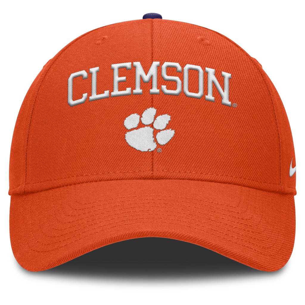 Clemson Tigers Nike Club Primetime Orange Adjustable Hat product image 2, provided for visual reference and product detail
