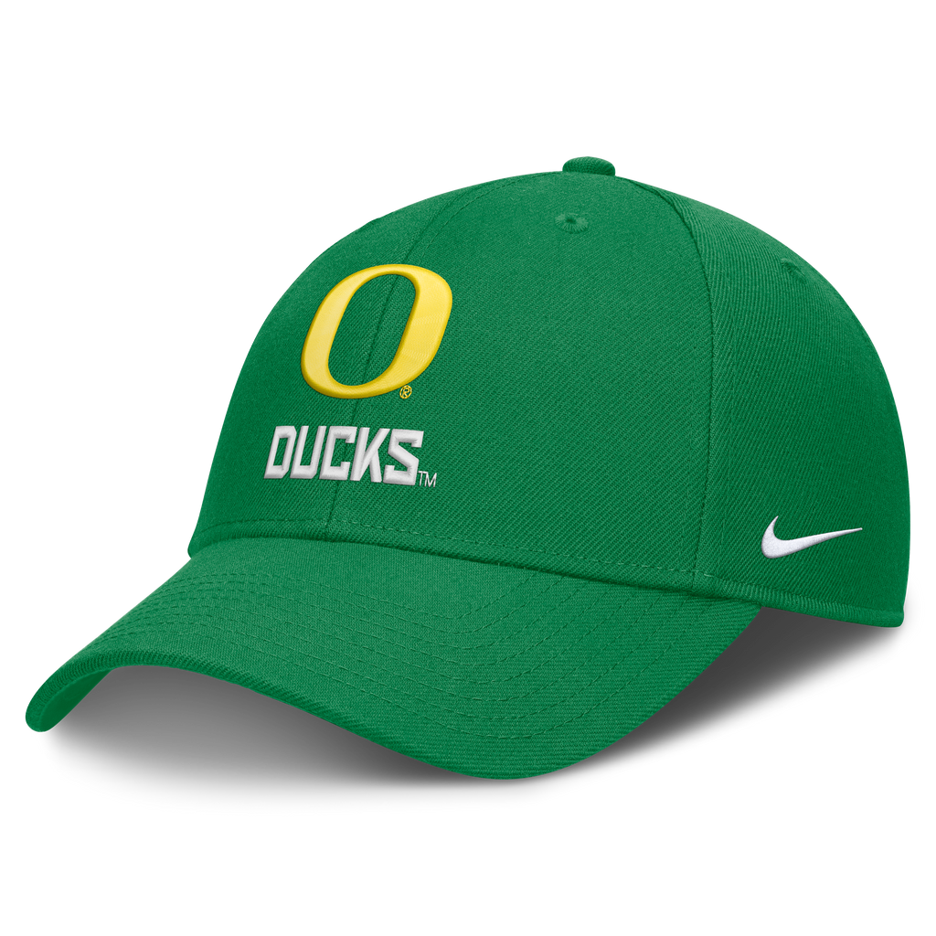 Oregon Ducks Nike Primetime Rise Adjustable Hat - Green product image 1, provided for visual reference and product detail