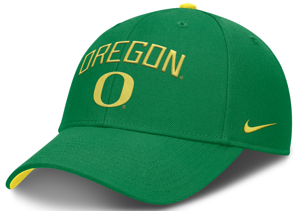Oregon Ducks Nike Club Primetime Apple Green Adjustable Hat product image 1, provided for visual reference and product