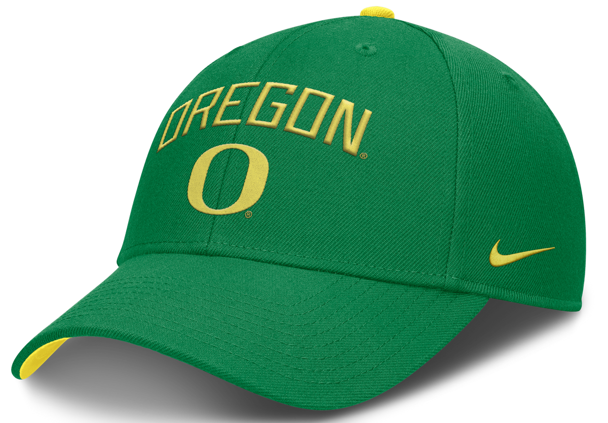 Oregon Ducks Nike Club Primetime Apple Green Adjustable Hat product image 1, provided for visual reference and product