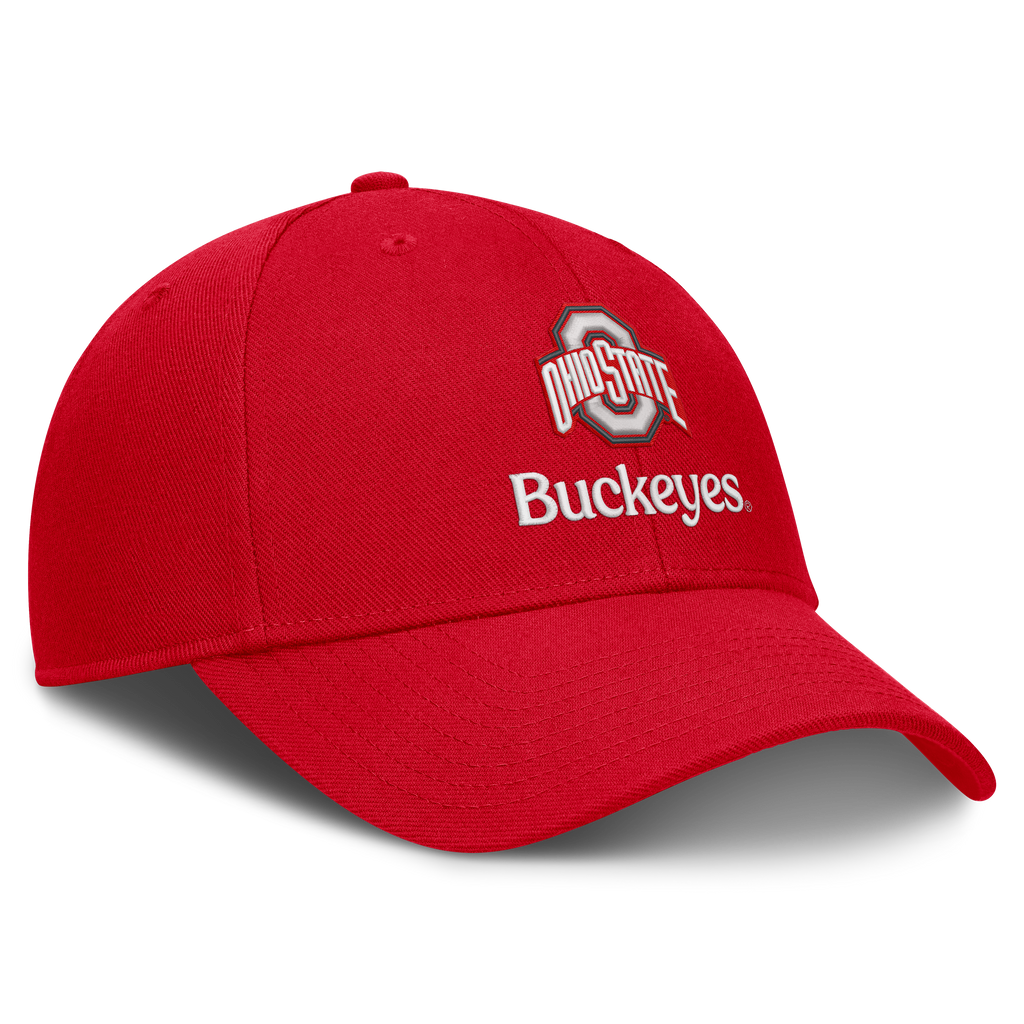 Ohio State Buckeyes Nike Primetime Rise Adjustable Hat -Red product image 3, provided for visual reference and product