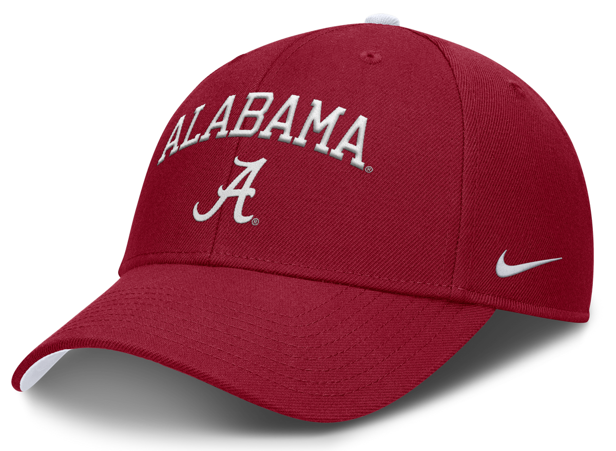 Alabama Crimson Tide Nike Club Primetime Crimson Adjustable Hat product image 1, provided for visual reference and product