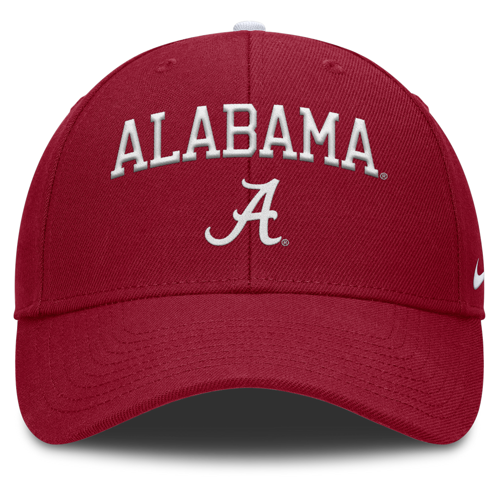 Alabama Crimson Tide Nike Club Primetime Crimson Adjustable Hat product image 2, provided for visual reference and product