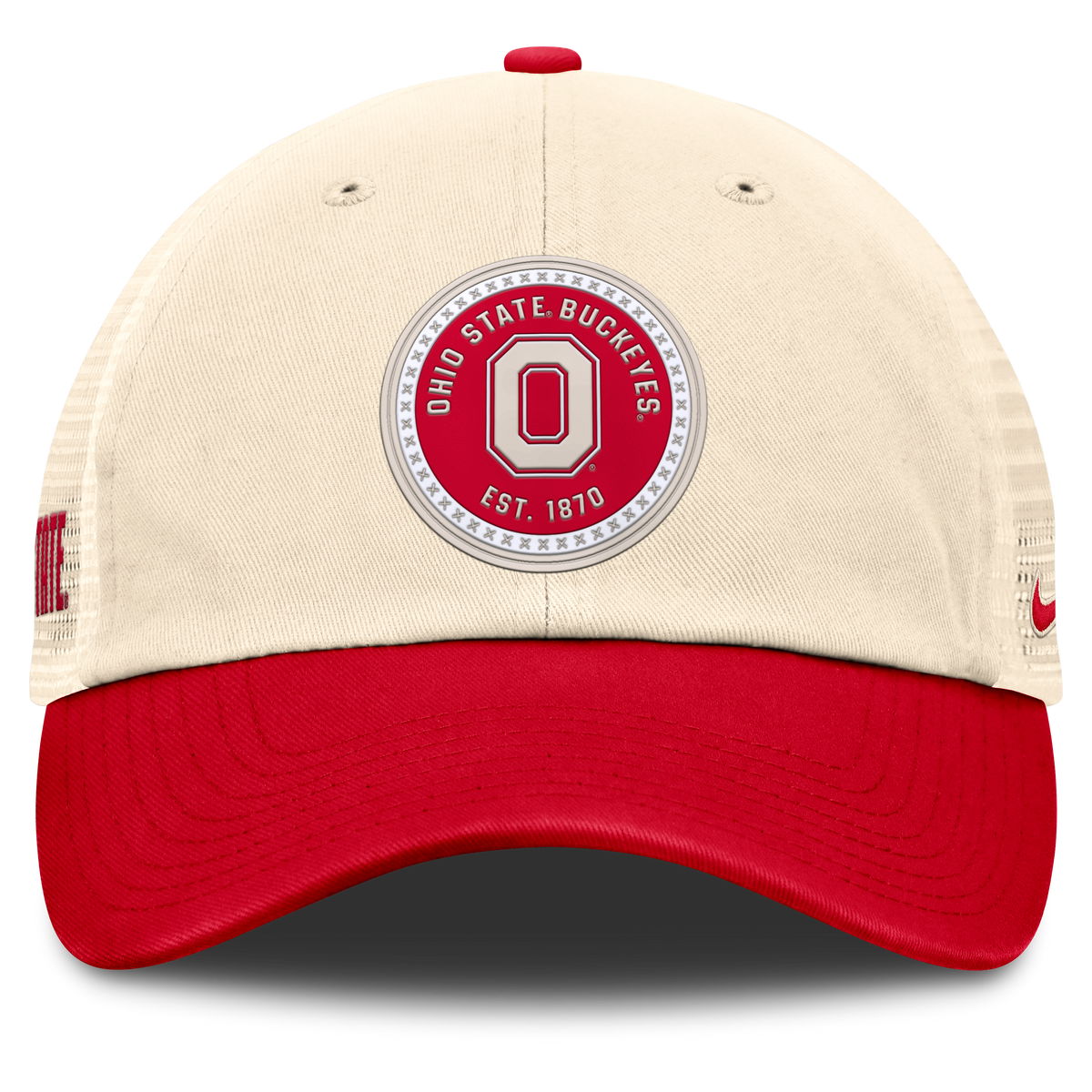 Ohio State Buckeyes Nike Club Primetime Unstructured Trucker Cap-Natural for Men product image 2, provided for visual