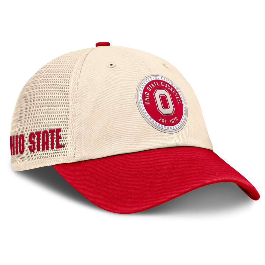 Ohio State Buckeyes Nike Club Primetime Unstructured Trucker Cap-Natural for Men product image 3, provided for visual