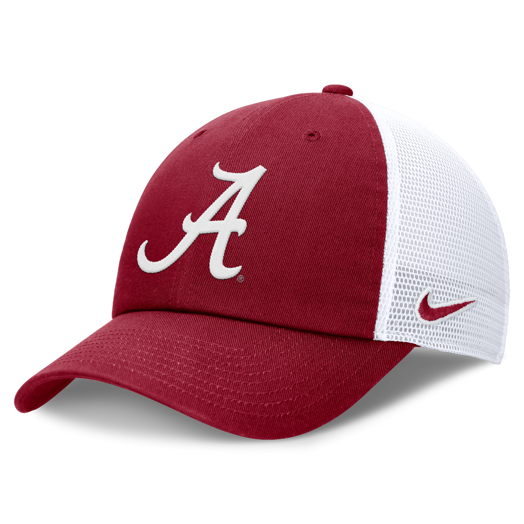 Alabama Crimson Tide Nike Club Primetime Unstructured Trucker Cap for Men product image 1, provided for visual reference and