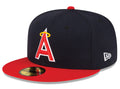 Anaheim Angels New Era Navy/Red Alternate On-Field 59FIFTY Fitted Hat for Men product image 1, provided for visual reference