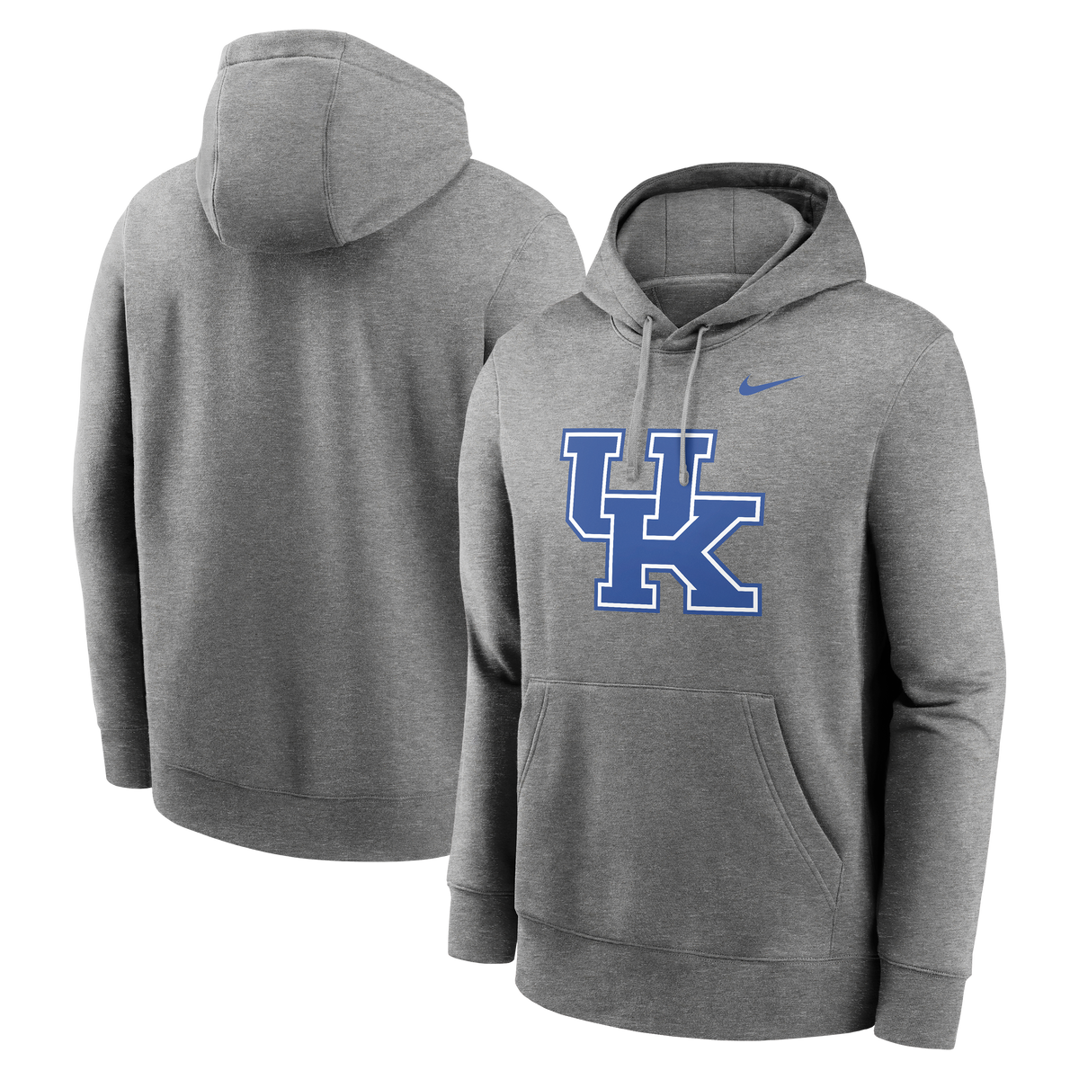 Kentucky Wildcats Nike Gray Primary Logo Fleece Hoodie for Men product image 1, provided for visual reference and product