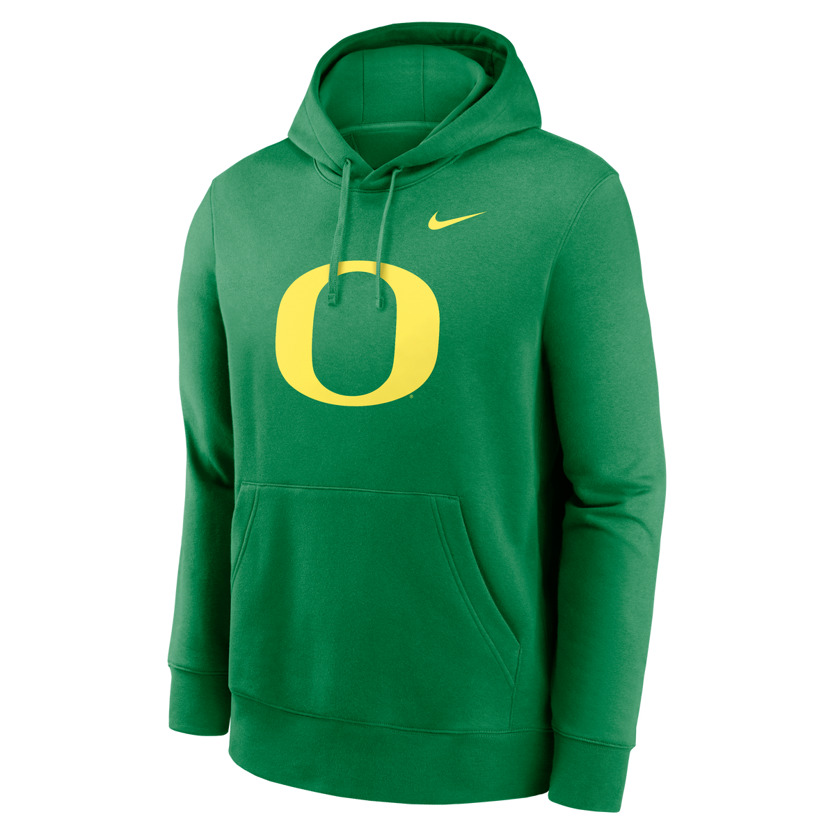 Nike Men Oregon Ducks Apple Green Club Fleece Hoodie product image 2, provided for visual reference and product detail review