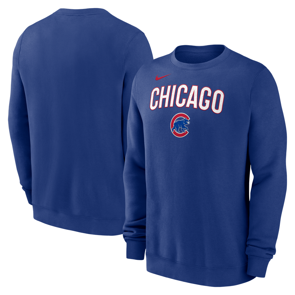 Chicago Cubs Nike Royal Blue Crewneck Sweatshirt for Men product image 1, provided for visual reference and product detail