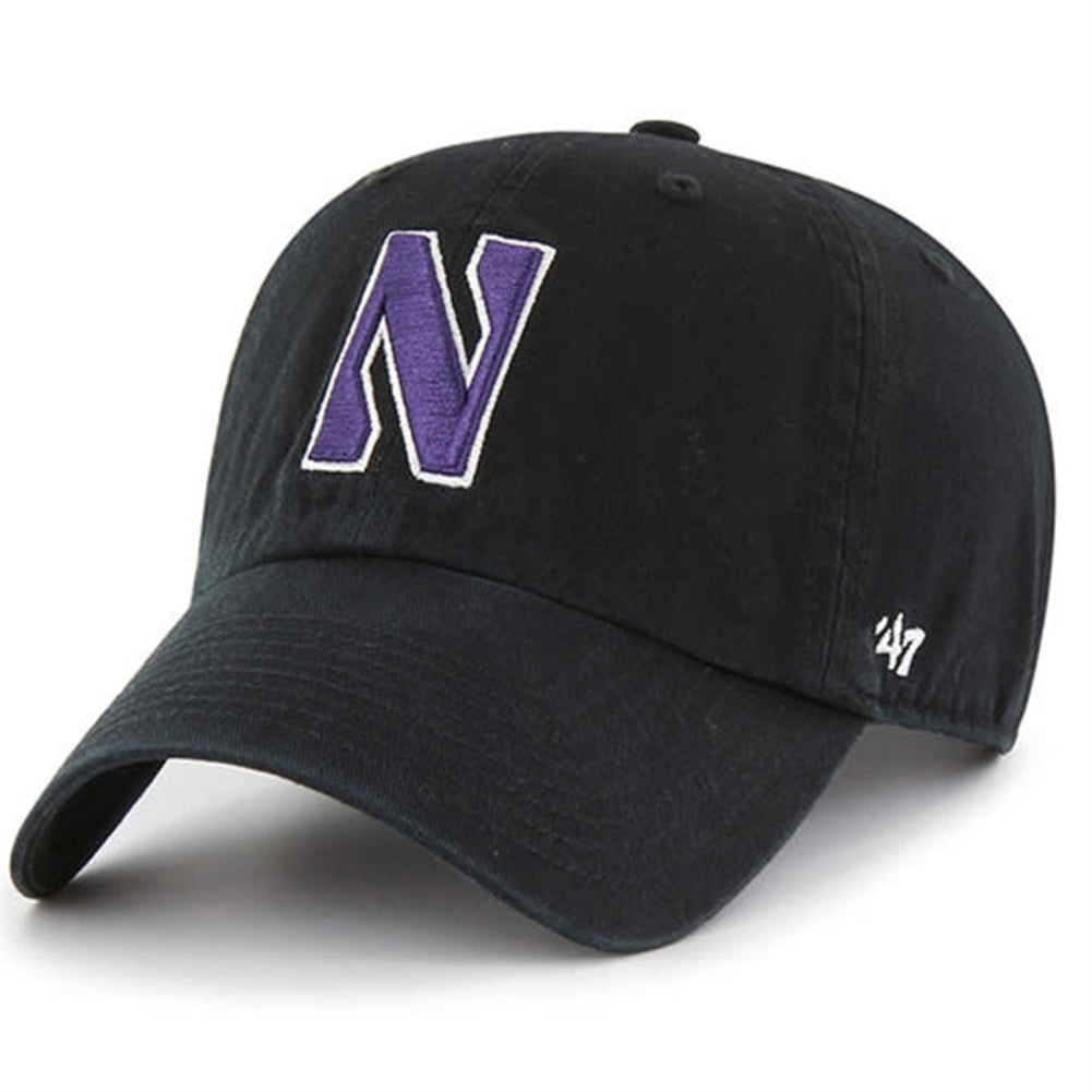 Northwestern Wildcats Black Cleanup Adjustable Hat By '47 brand product image 1, provided for visual reference and product