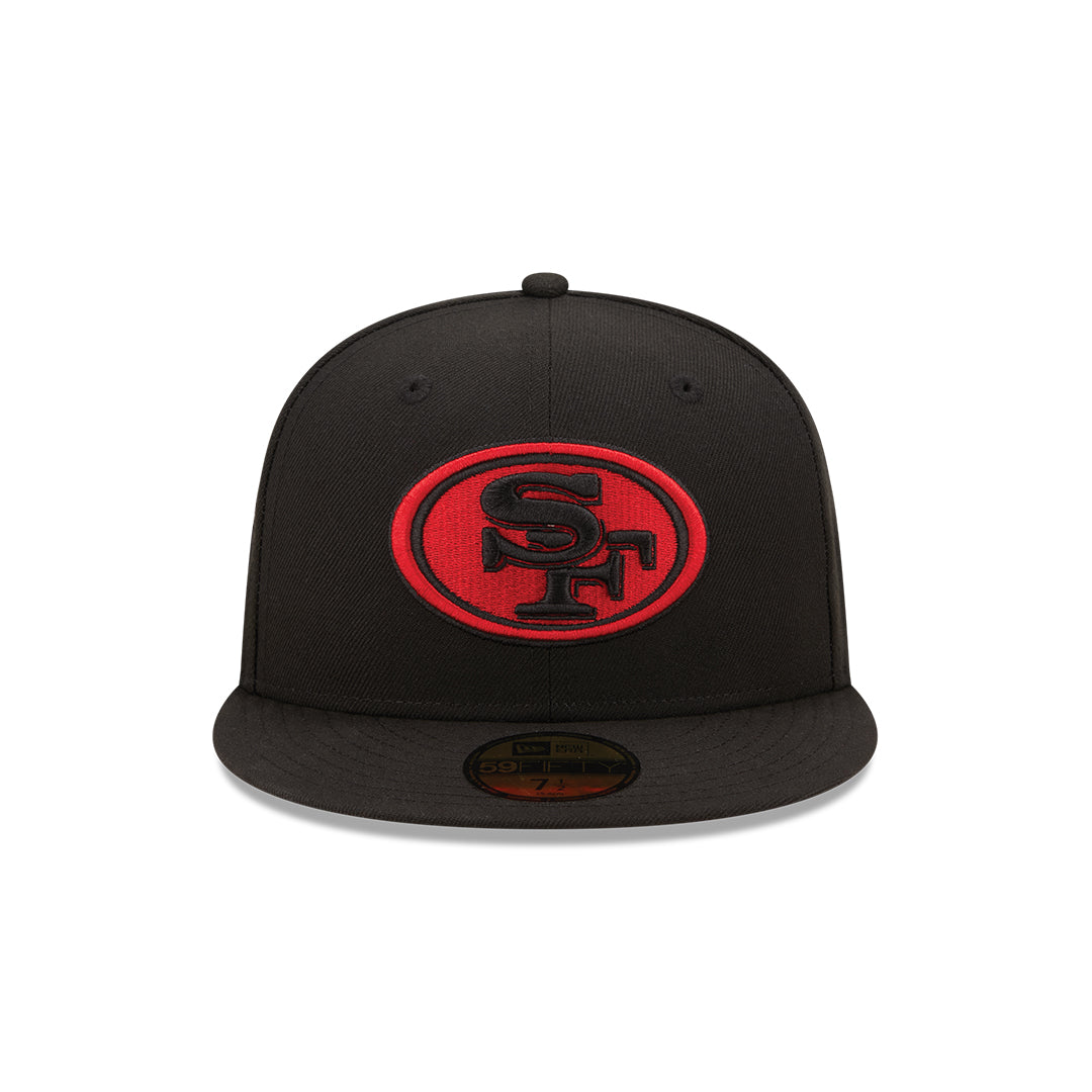 San Francisco 49ers New Era Black Alternate 59FIFTY Fitted Hat for Men product image 2, provided for visual reference and