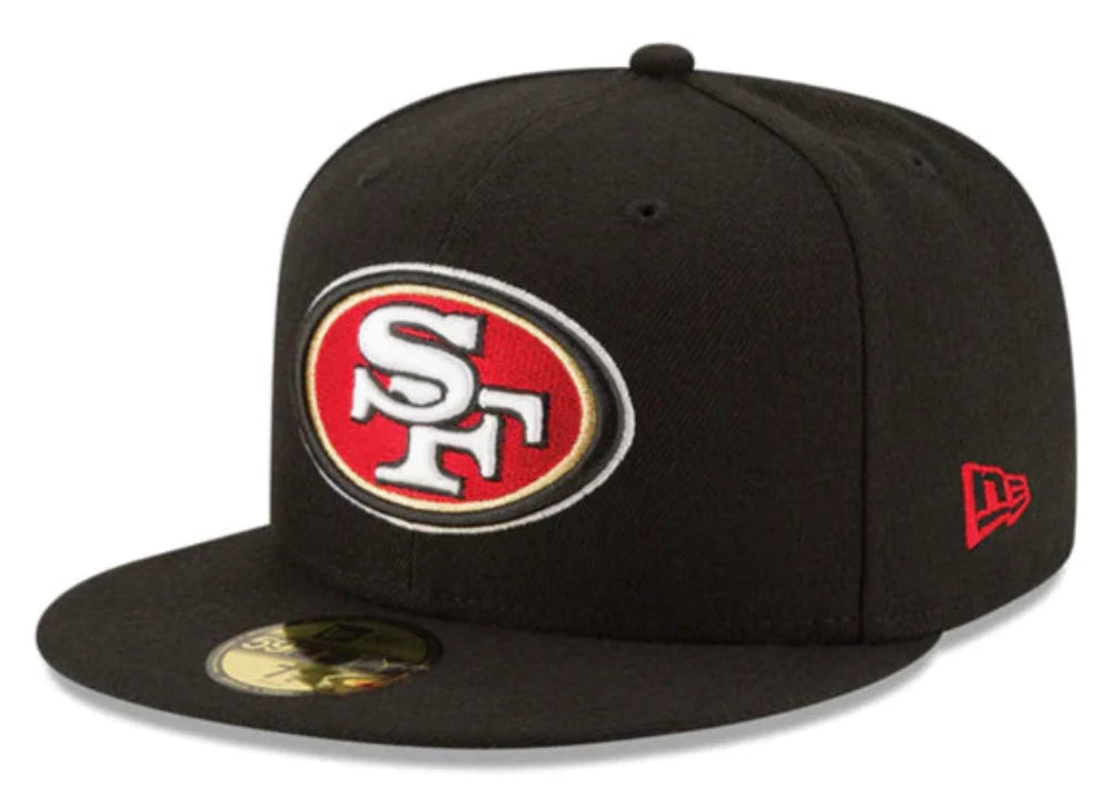 San Francisco 49ers New Era Black Basic 59FIFTY Fitted Hat for Men product image 1, provided for visual reference and