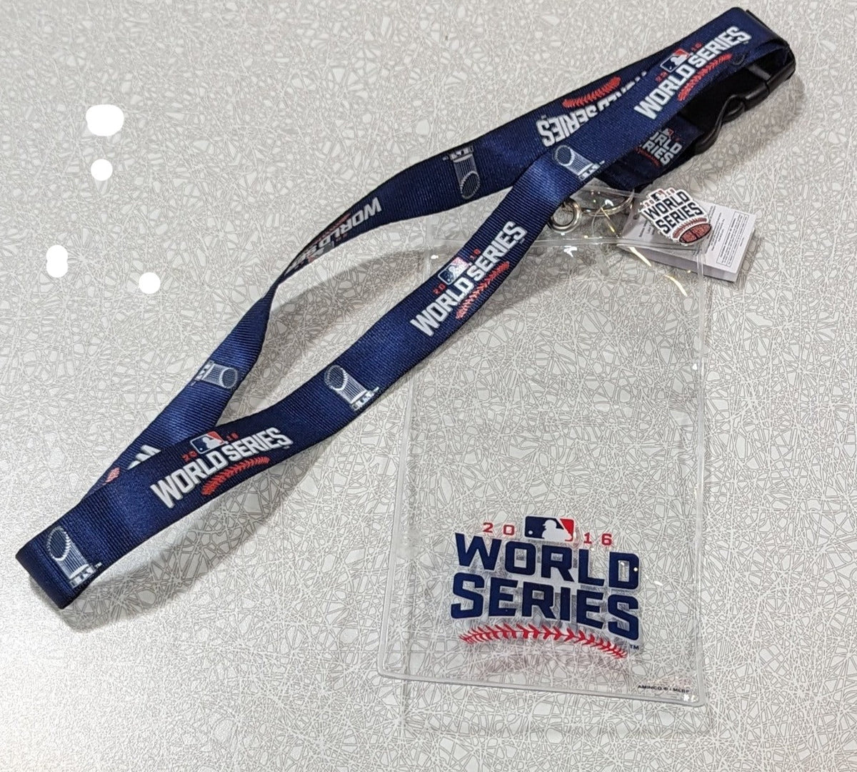 Chicago Cubs Aminco 2016 World Series Ticket lanyard with I was there pin product image 1, provided for visual reference and