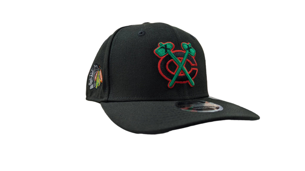 Chicago Blackhawks New Era NHL Reverse OTC Black 9SEVENTY Adjustable Hat product image 3, provided for visual reference and