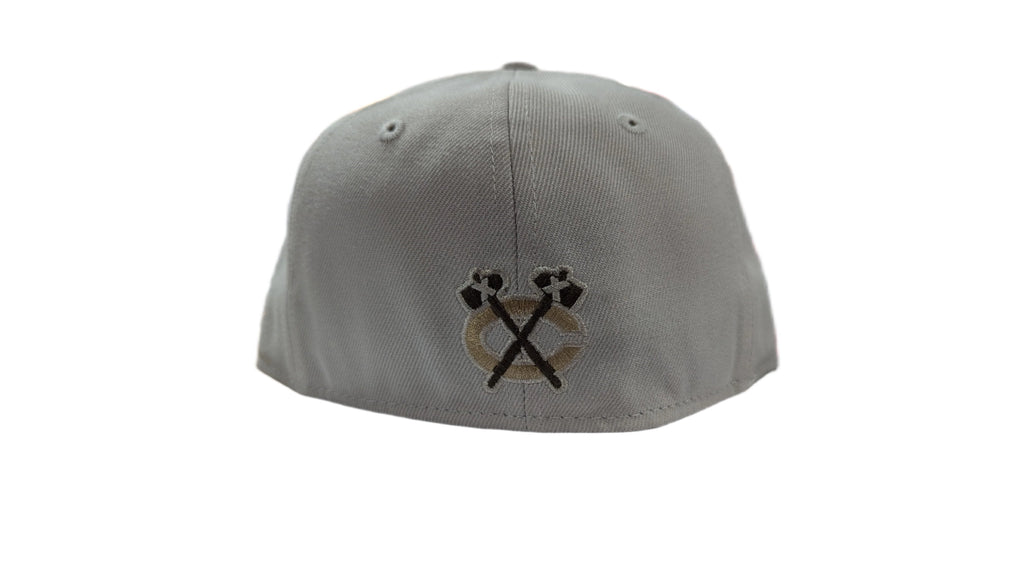Chicago Blackhawks New Era Stone/Wheat 59FIFTY Fitted Hat product image 4, provided for visual reference and product detail