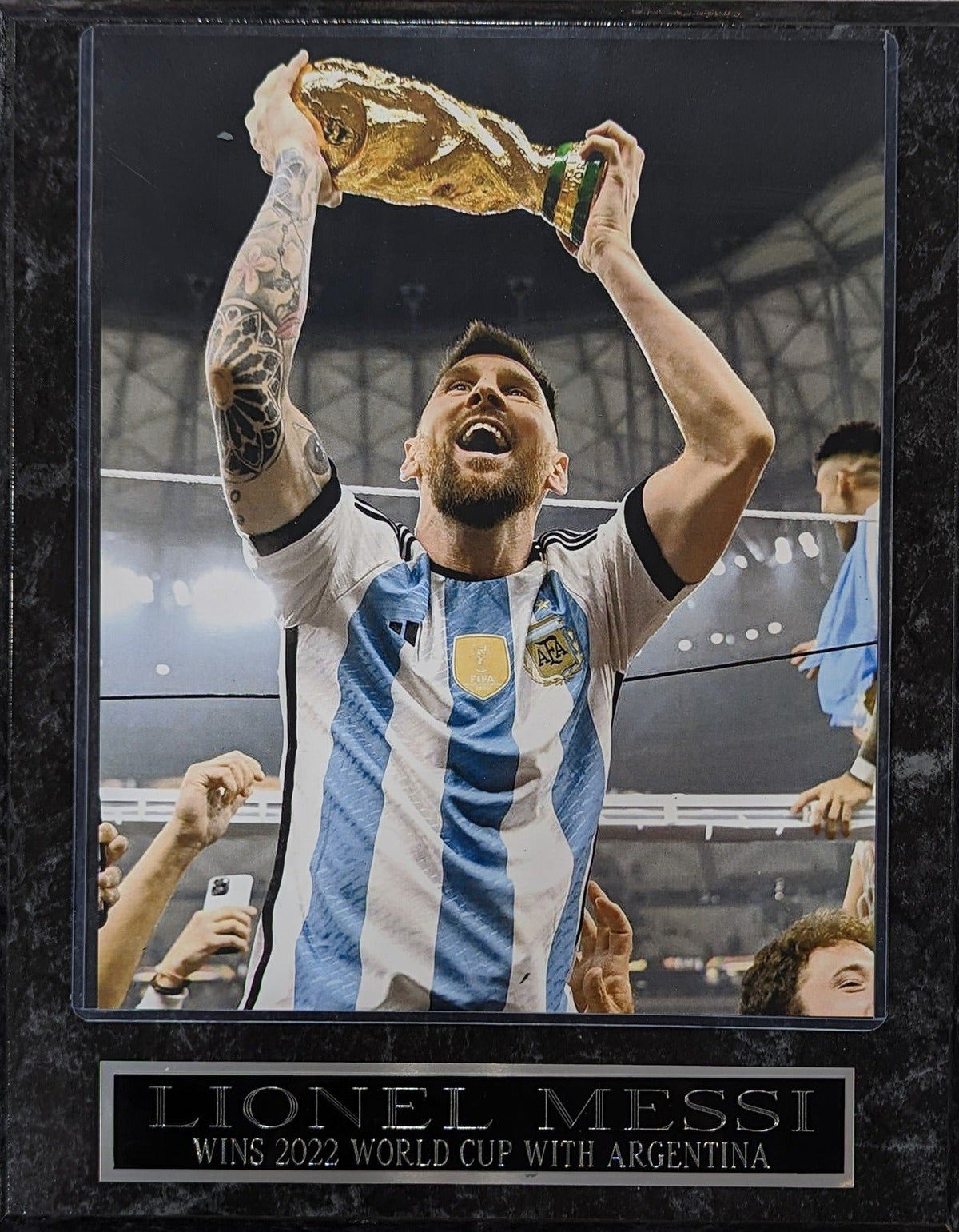 Lionel Messi Argentina 2022 World Cup Plaque product image 1, provided for visual reference and product detail review