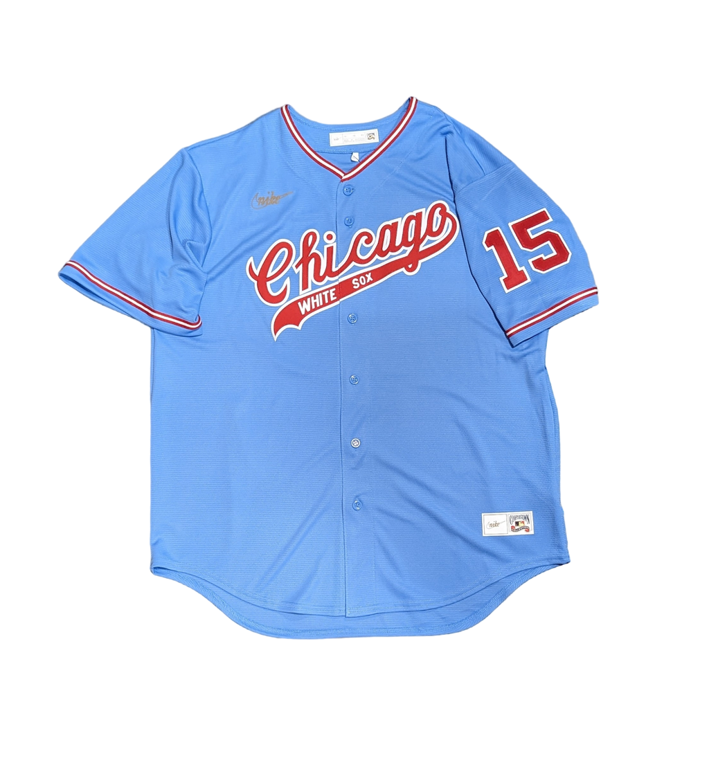 Dick Allen Chicago White Sox Cooperstown Road Powder Blue/Red 1972 Premium Stitch Replica Jersey for Men product image 3,