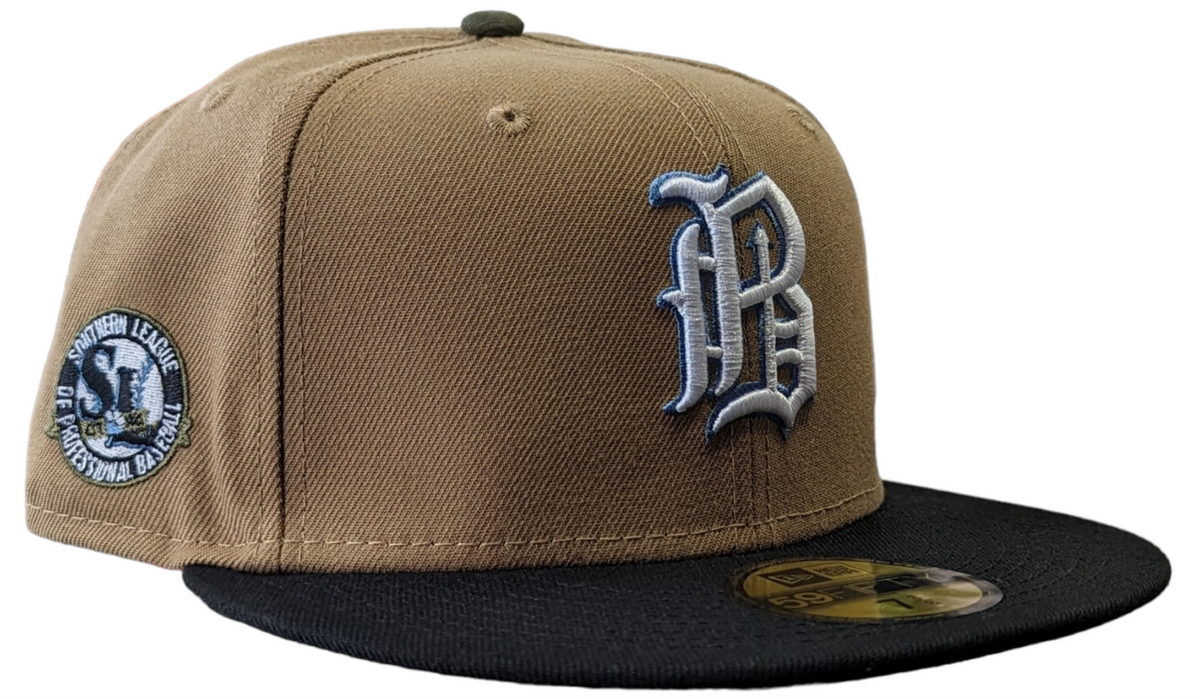 Birmingham Barons "Biff" New Era Southern League Khaki/Black/Olive 59FIFTY Fitted Hat product image 1, provided for visual