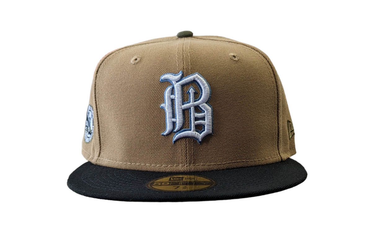 Birmingham Barons "Biff" New Era Southern League Khaki/Black/Olive 59FIFTY Fitted Hat product image 2, provided for visual