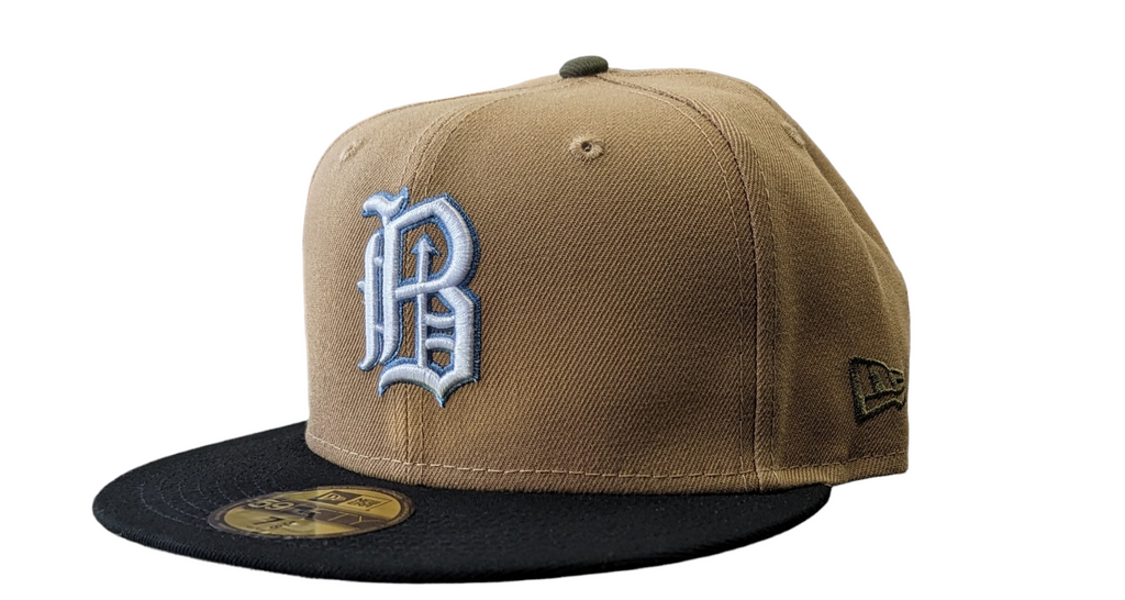 Birmingham Barons "Biff" New Era Southern League Khaki/Black/Olive 59FIFTY Fitted Hat product image 3, provided for visual