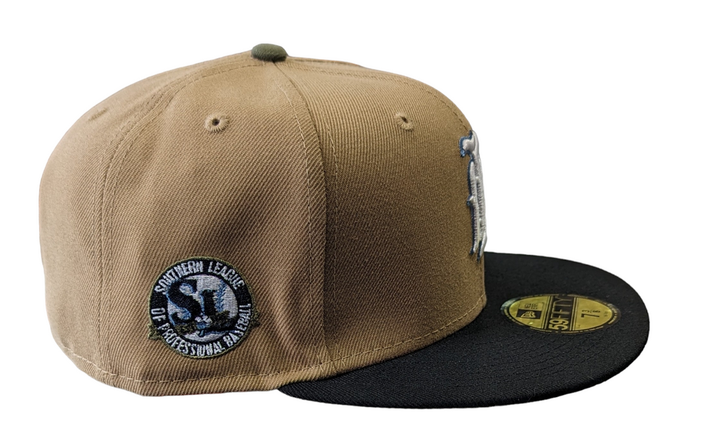 Birmingham Barons "Biff" New Era Southern League Khaki/Black/Olive 59FIFTY Fitted Hat product image 4, provided for visual