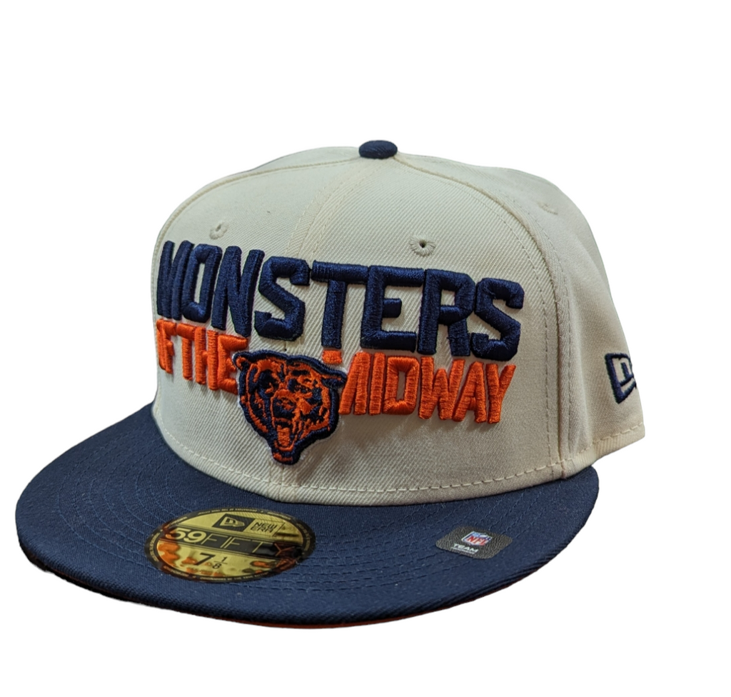Chicago Bears 2 Tone Cream/Navy Monsters of the Midway New Era 59FIFTY Fitted Hat product image 3, provided for visual
