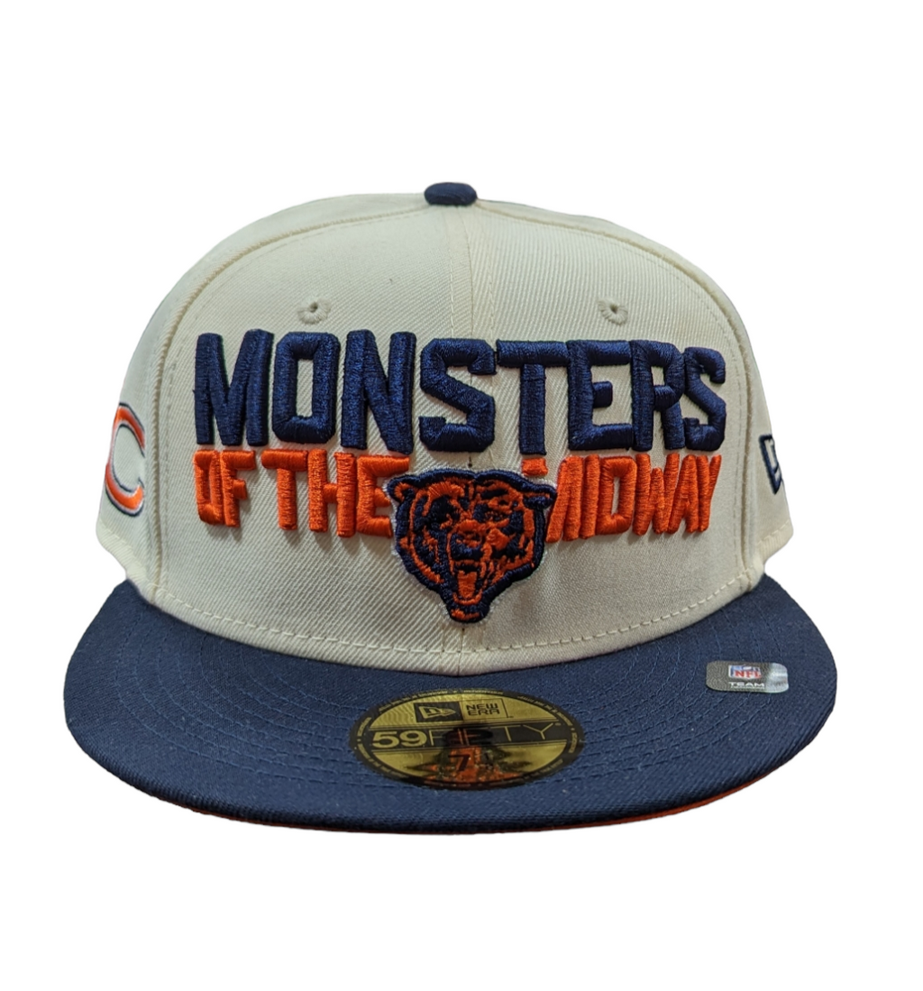 Chicago Bears 2 Tone Cream/Navy Monsters of the Midway New Era 59FIFTY Fitted Hat product image 2, provided for visual