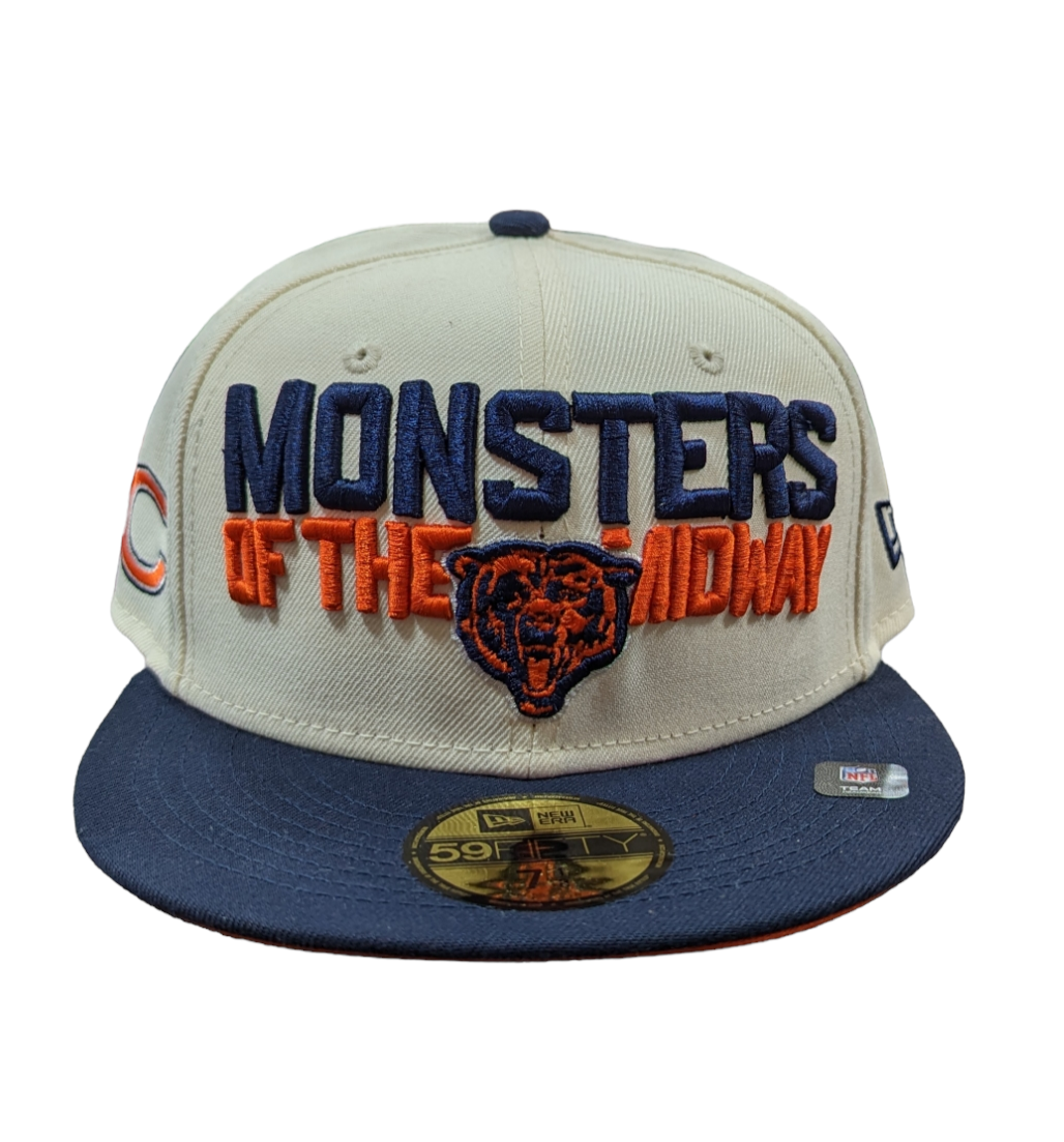 Chicago Bears 2 Tone Cream/Navy Monsters of the Midway New Era 59FIFTY Fitted Hat product image 2, provided for visual
