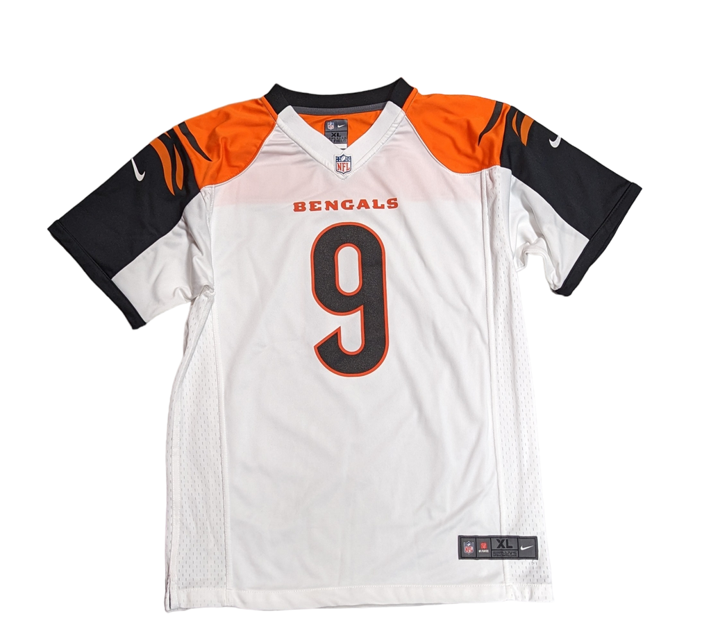 Youth Cincinnati Bengals Joe Burrow Nike Alternate White/Orange Game Jersey product image 2, provided for visual reference