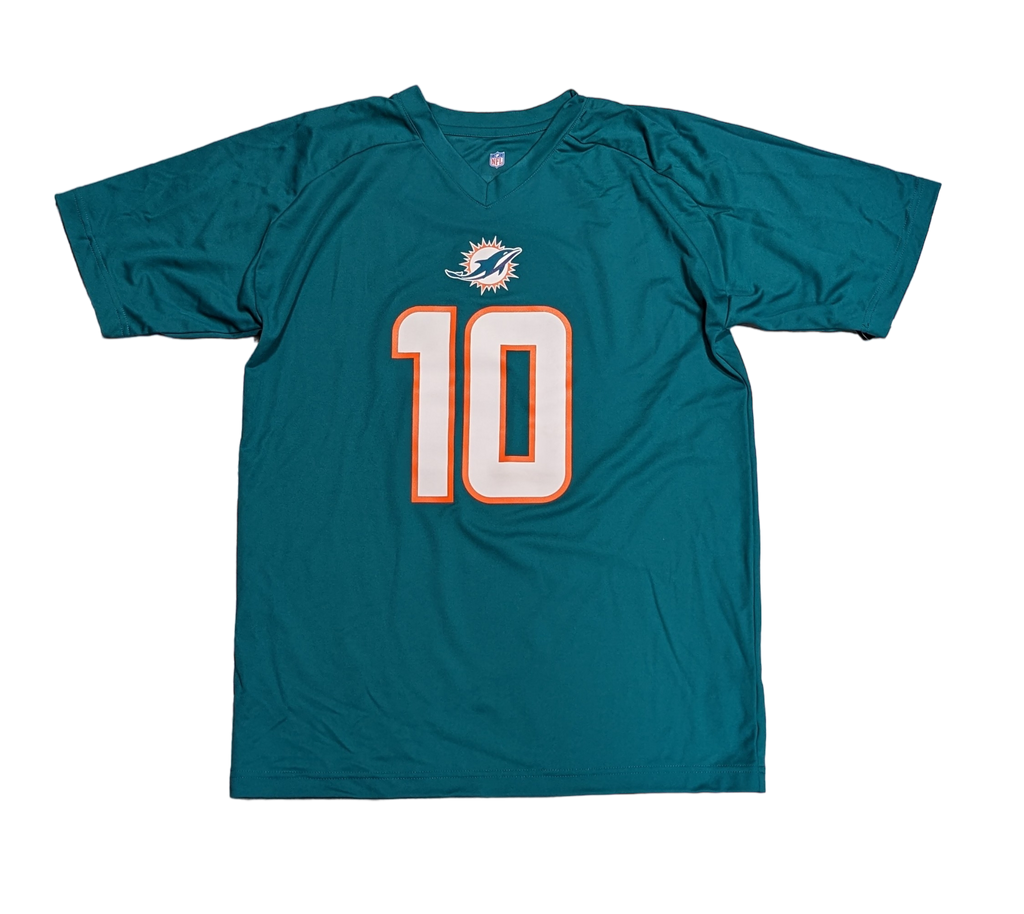 Youth Tyreek Hill Miami Dolphins Aqua Performance Jersey T-Shirt product image 3, provided for visual reference and product