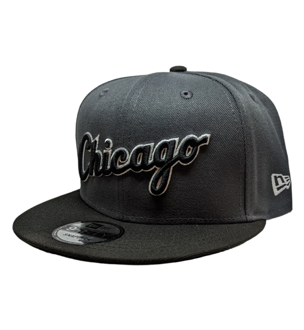 Chicago White Sox New Era 2 Tone Graphite/Black Script 9FIFTY Snapback Adjustable Hat product image 3, provided for visual
