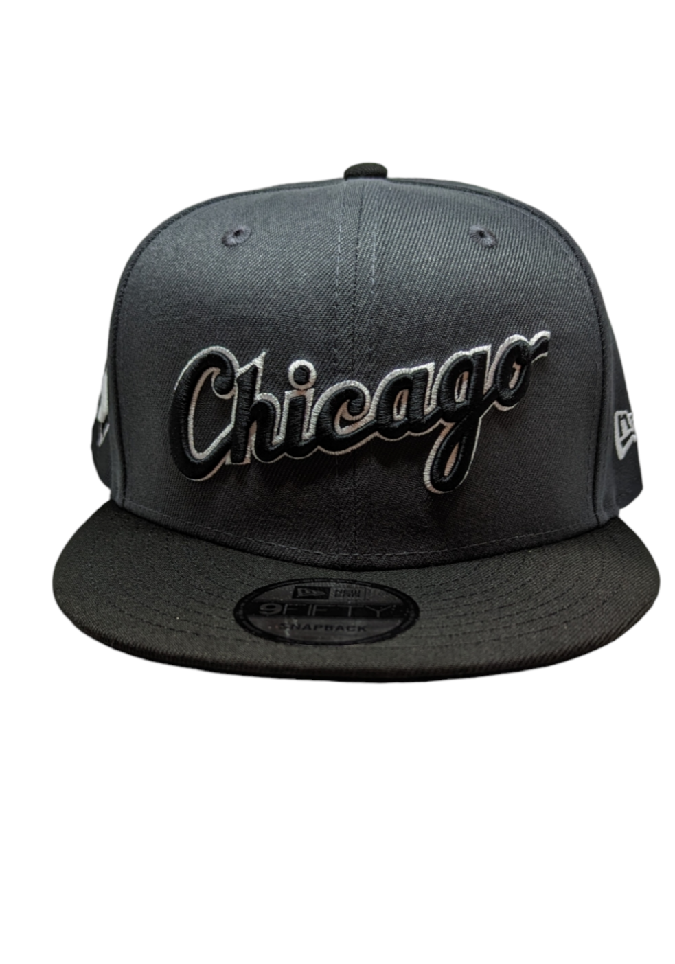 Chicago White Sox New Era 2 Tone Graphite/Black Script 9FIFTY Snapback Adjustable Hat product image 2, provided for visual