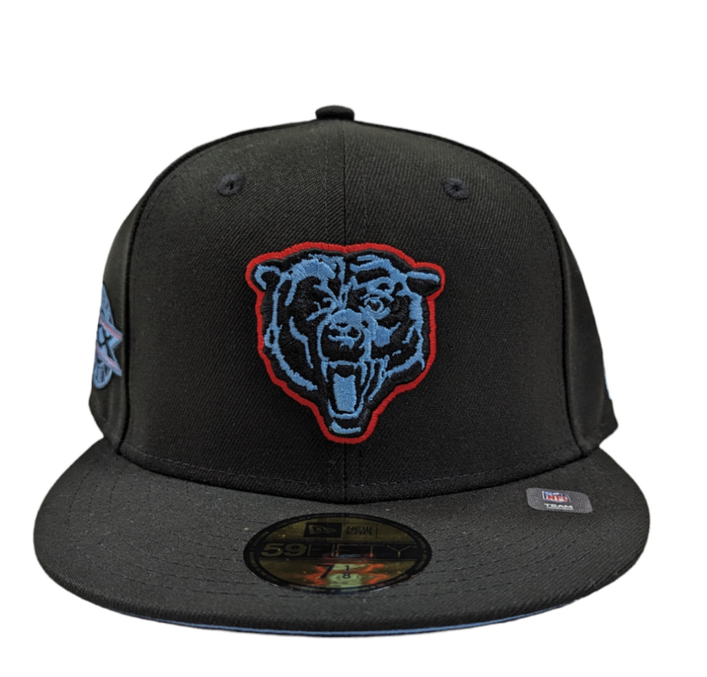 Chicago Bears Black/Sky Blue Super Bowl XX New Era 59FIFTY Fitted Hat product image 2, provided for visual reference and