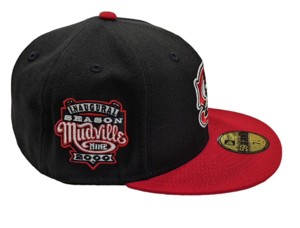 Mudville 9 MILB 2 Tone Black/Red Centerfield New Era 59FIFTY Fitted Hat product image 4, provided for visual reference and
